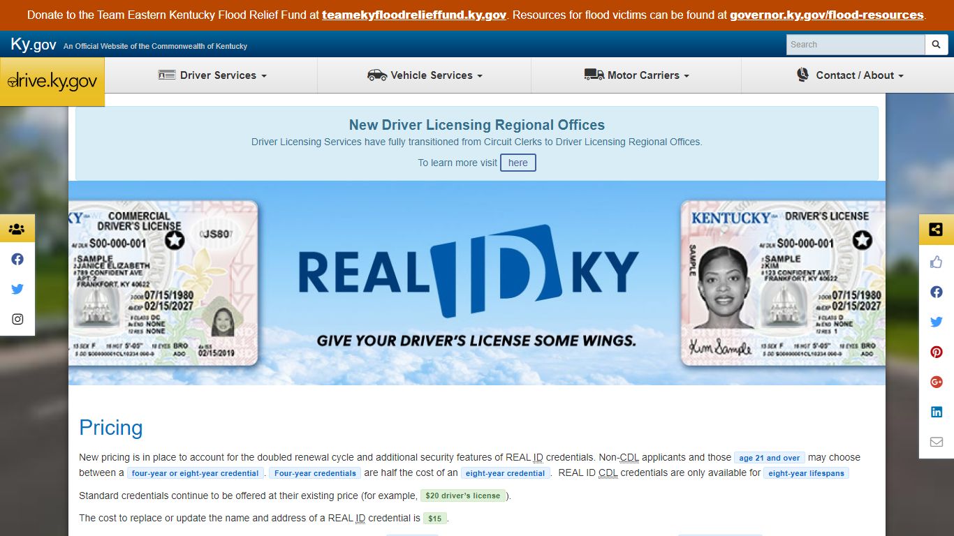 drive.ky.gov | Pricing - Kentucky